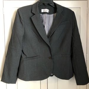 Calvin Klein Charcoal Gray Two-Button Blazer Sz 10